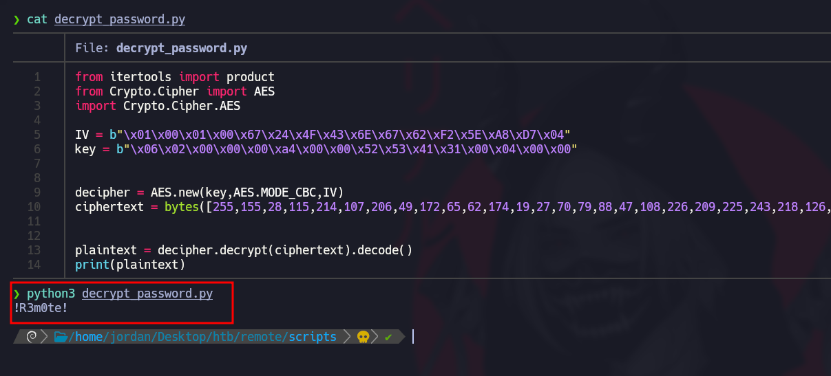 Decrypted TeamViewer password