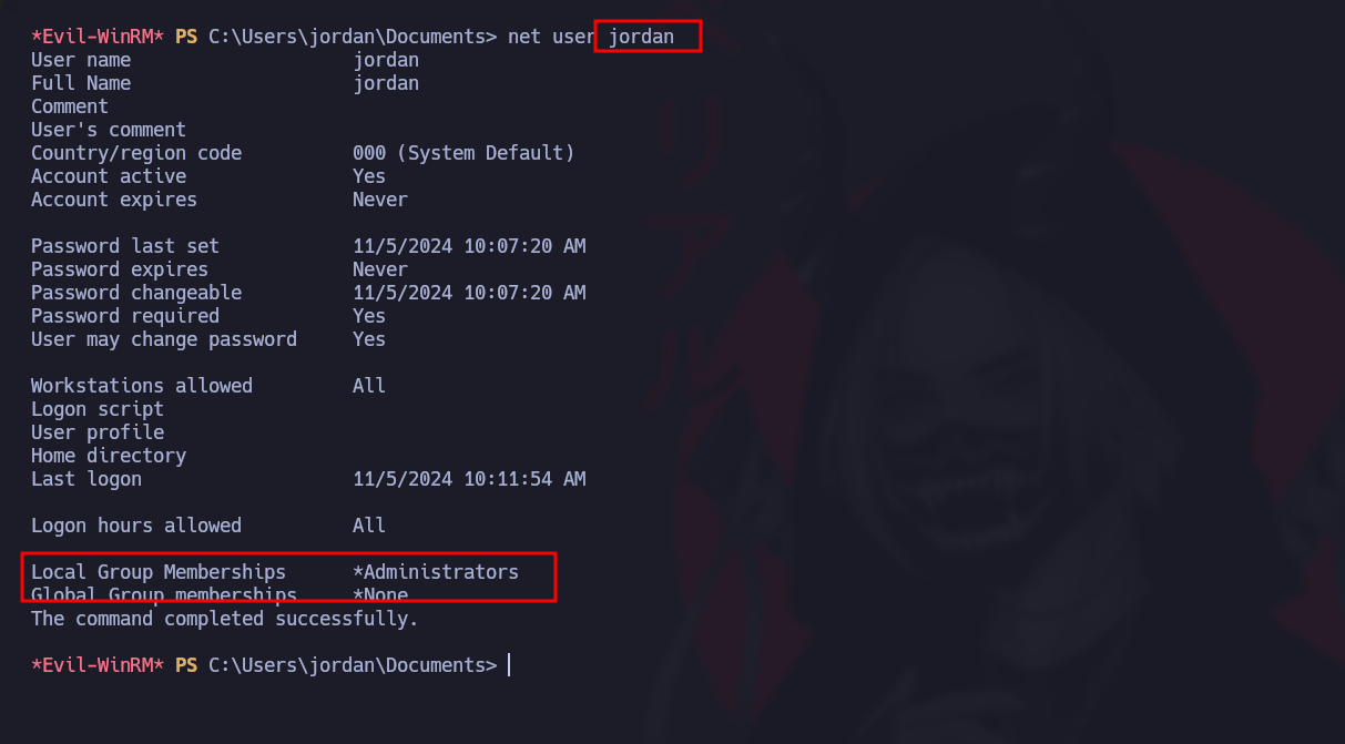 New administrative user validation