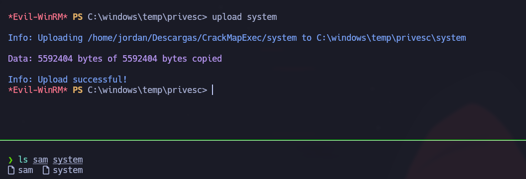 Downloading exported registry hives