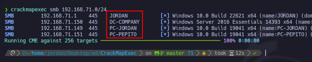 CrackMapExec SMB scan